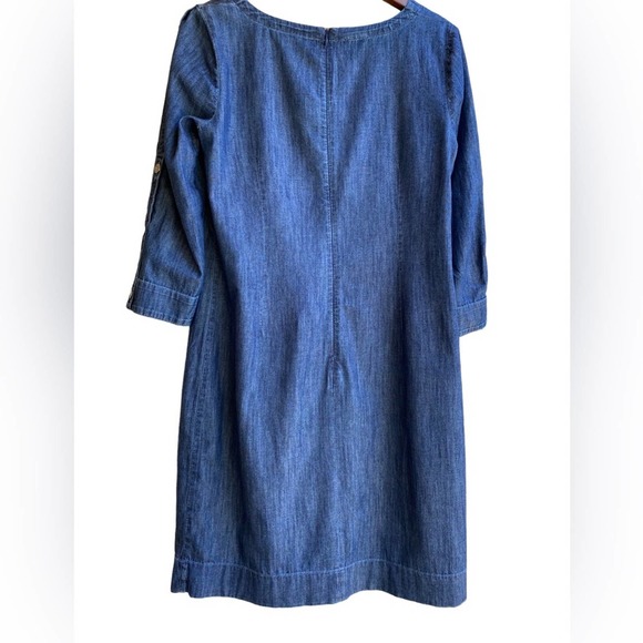 Talbots Striated Denim Shift Dress Women's Size 8 - Picture 5 of 8